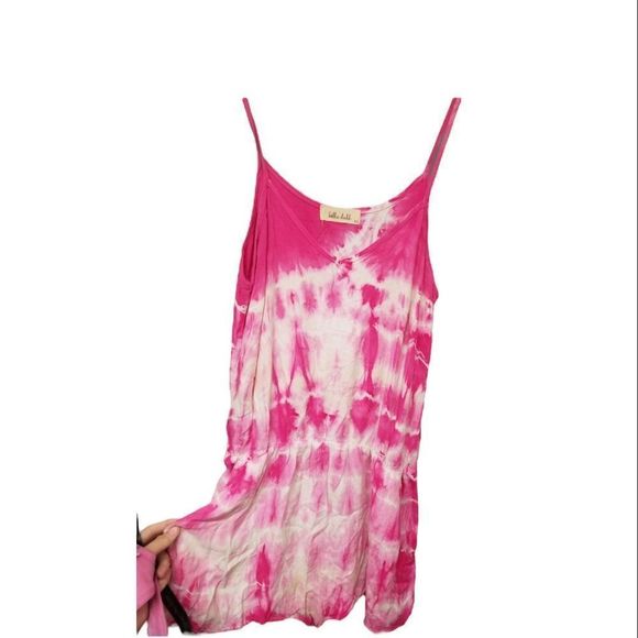 Bella Dahl Women's Pink Tie Dye Spaghetti Strap Romper Size Extra Small - Picture 8 of 11